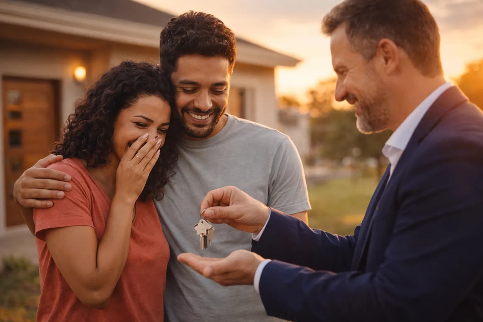 Casal feliz realizando o sonho da casa própria com o Grupo PróVida